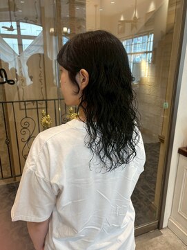 ルチア ヘア ステラ 京都店(Lucia hair stella) 顔周りミディアムレイヤーカットハッシュカット韓国京都河原町