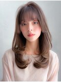 レイヤーカットダークパープルデジタルパーマミルクブラウン