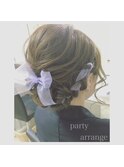 リボン編み込みヘアセット