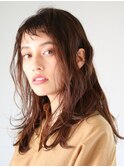 ダブルバングのクセ毛風ウエットカール 20代/30代/40代