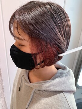 イースエモーション(ease et motion) 【天神 今泉 大名】インナーカラー　レッド　ベルベット