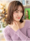 大人かわいいこっくりカラー小顔外ハネミディa上尾20代30代40代