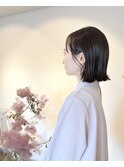 【髪質改善】切りっぱなし外はねボブ