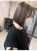切りっぱなし/ボブ/グレージュカラー/シルキーベージュ