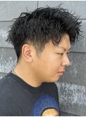 メンズツーブロックツイストスパイラルパーマニュアンスパーマ
