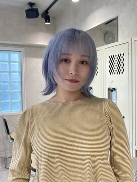 ハイプ(HYPE) 藤沢/ショートウルフレイヤー/ハイトーンブルーカラー/ブリーチ