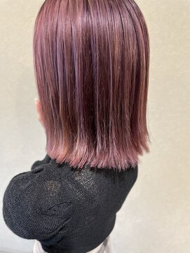 スーパーカット キタサンジュウニショップ(SUPER CUT KITA32SHOP) ケアブリーチカラー　ダスティーピンク　切りっぱなし20代　30代