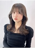 くびれヘア顔周りレイヤー韓国ヘア美髪ロング_99991
