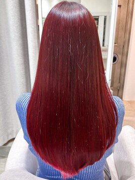 ミシェリー 新宿店(misherry) 透明感夏チェリーレッド☆低ダメージ縮毛矯正地毛風ストレート