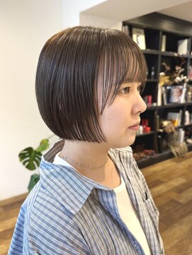 シアン ヘア デザイン(cyan hair design) 【cyan】ミニボブ × ナチュラルカラー