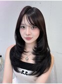 □ ミディアム×暗めカラー[髪質改善/フェイスフレーミング
