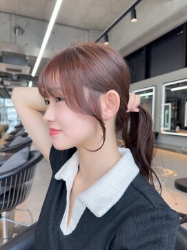 ロンドミラー 博多店(Lond Mirror) ミディアムヘア暗めカラーデザインカラーフェイスフレーミング