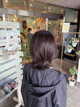 チャプター 千葉ニュータウン中央店(chapter) 外ハネレイヤーラベンダーピンクボルドー