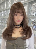 サンクプロジェクト(cinq PROJECT) 韓国ヘアー顔周りレイヤーミルクティーベージュグレージュカラー