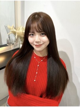 ラピス 大阪アメ村店(Lapis) 髪質改善/ストレート/ブリーチなしダブルカラー/グレーブラウン