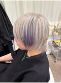 インナーカラー ミルクティーベージュ ウルフカット