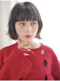 大人可愛い20代30代40代小顔ウルフレイヤーボブグレージュ