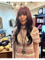 グッドフェローズ キタホリエ(GoodFellas kitahorie)&nbsp;レイヤーカットで魅せる赤黒グラデーションヘアハイトーン艶感