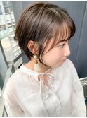 顔まわりがかわいい丸みショートボブ N