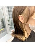 パツっとボブにインナーカラーのメンテナンス♪