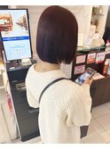 【横須賀中央　AGU】　丸みボブ　ピンクブラウン