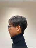 【soy-kufu】MEN'S HAIRアッシュブラックショートマッシュパーマ