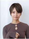 大人かわいい前髪セシルカットココアブラウンフリンジウェーブ