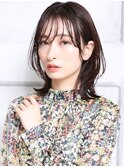 ココアベージュ 外ハネボブ こなれミディ
