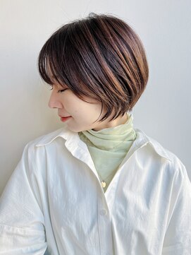 トルネード(TORNADO) 大人ショートボブ前髪ありピンクブラウン丸顔面長絶壁K20250111