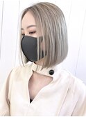 ボブミディアム美髪韓国ヘアおくれ毛_ba326921