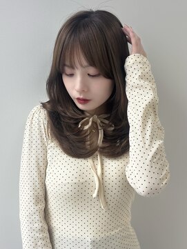 ソア 並木坂(Soa) 韓国ヘア/前髪カット/レイヤーカット/ベージュ/ミディアム