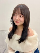ヒュー 広島(HEW)&nbsp;フェイスレイヤー大人かわいいミディアムシースルーヘア20代30代