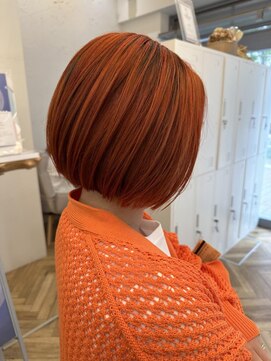 ロミー 本厚木(ROMMY.) 丸みボブ◎ダブルカラーコーラルオレンジ本厚木◎20代～50代