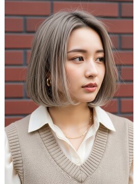 フルショウ 小牧(FURUSHO) 抜きっぱなしブロンド/シルバーベージュ/ミニマルボブ