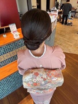 ヘアー ワークス ボナ 前橋店(HAIR WORKS bona.) 和の美意識を纏う、シンプルで優雅なまとめ髪◎着物