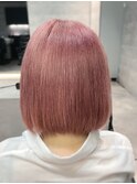 「透明感ペールピンクボブ」