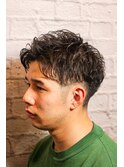 新宿理容室でビジネスマン向け|ツーブロックxニュアンスパーマ