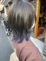 ルーナヘアー(LUNA hair) 『京都 ルーナ』レイヤーカット 裾カラー インディゴブルー