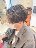 メンズハイライトセンターパート韓国風【横浜】