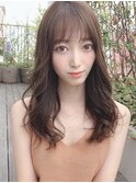 Silk-lei吉祥寺大人かわいいカーキグレージュフェザーバング20代