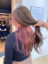 アジールヘア 赤羽駅南口店(agir hair) インナーカラーピンクカラーイヤリングカラー10代20代*赤羽