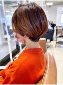 Orangeバレイヤージュ×ショート