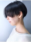 【morio池袋】大人可愛い20代30代40代黒髪前下がり丸みショート