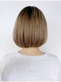 バレイヤージュボブ_アースカラーくびれヘアツートン_ba361952