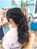 暑い夏でも崩れにくい！高めのポニーテール☆