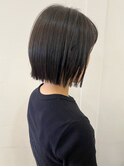 ディープグレージュ×軽い質感*切りっぱなしボブ