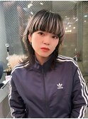 重めワイドバング ウルフ ハイライト
