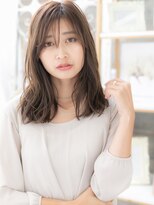 モッズヘア 越谷(mod's hair) 斜めバングオリーブカラーくせ毛風セミディc5越谷20代30代40代