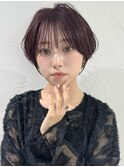 前髪あり耳掛け丸みくびれショートボブ20代30代40代50代（蘭）