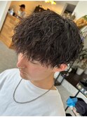 波巻きスパイラルパーマツイストパーマメンズマッシュパーマ